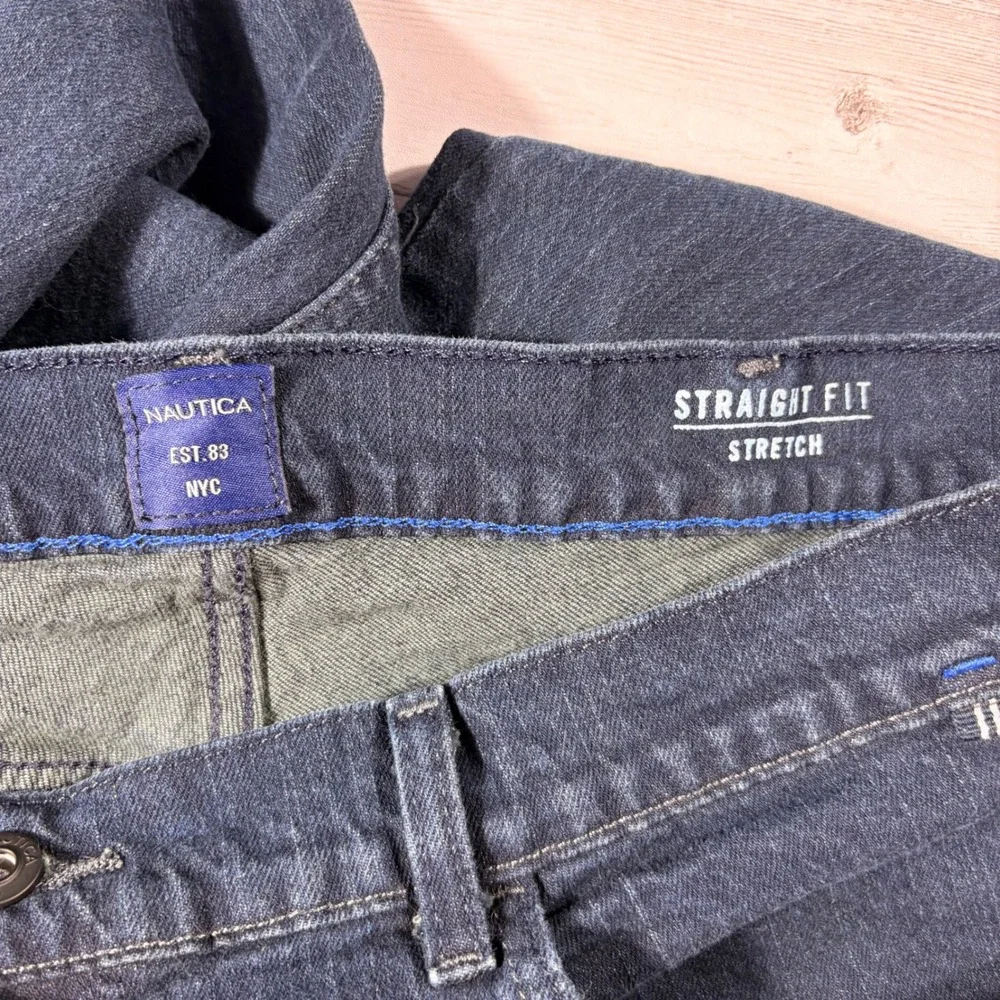 Nautica Mens Straight Fit Stretch Jeans Dark Wash Indigo Denim 38x32 RP8304